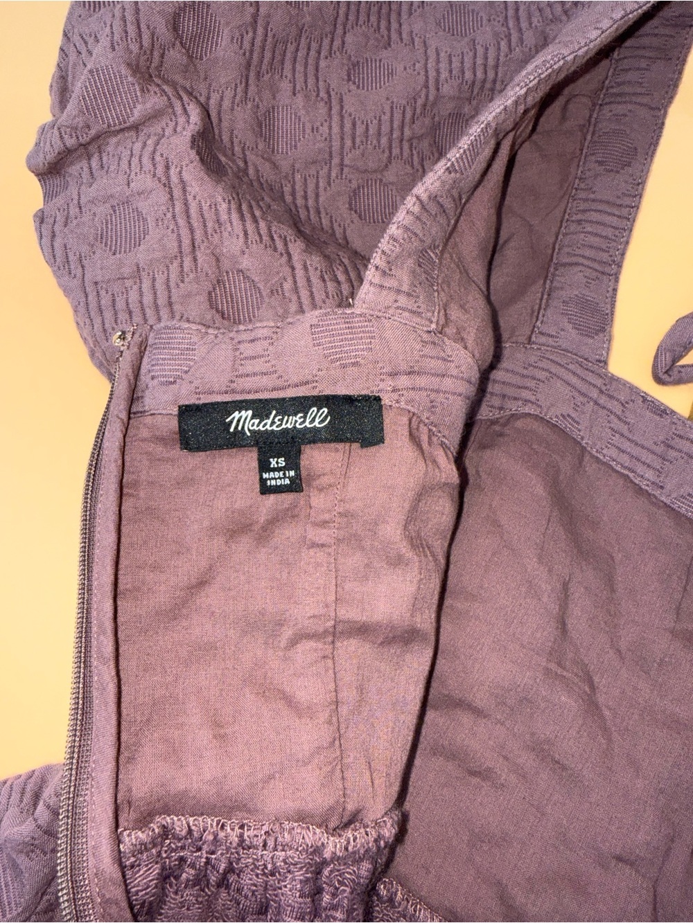 Madewell Mauve Floral Quilted Puff-Sleeve Square-Neck Mini Dress‎ - Picture 8 of 11